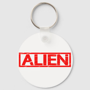 Alien Frimärke Nyckelring