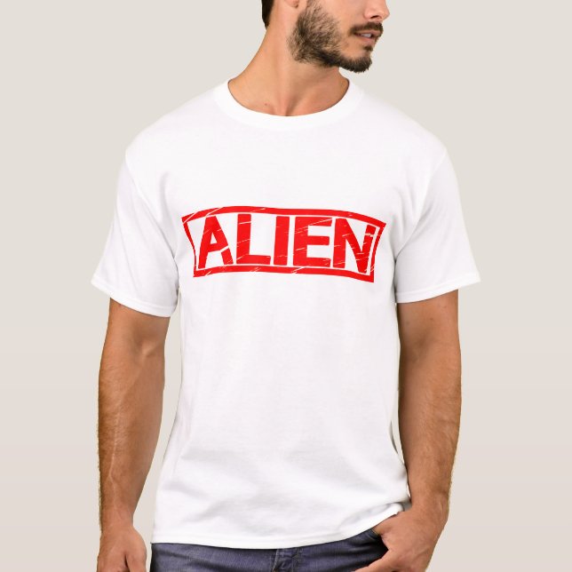 Alien Frimärke T Shirt (Framsida)