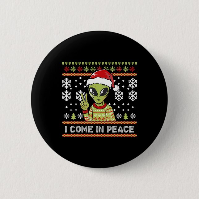 Alien Funny jul I Kom i fred Knapp (Framsida)