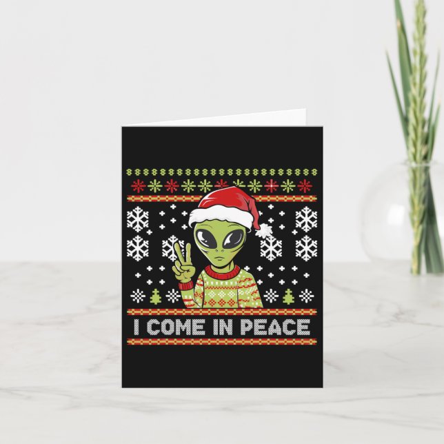 Alien Funny jul I Kom i fred Kort (Framsida)