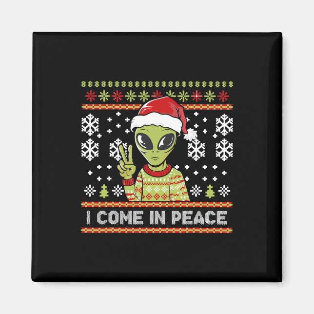 Alien Funny jul I Kom i fred Magnet (Framsidan)