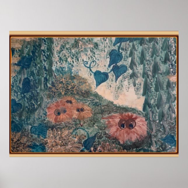 Alien Fuzz Balls Poster Print (Framsidan)