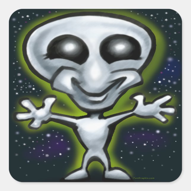 Alien Fyrkantigt Klistermärke (Framsida)