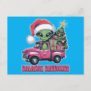 Alien Galactic Hälsning Helg Vykort