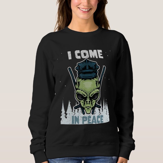 Alien Galaxy Science Space I Kom in Peace 1 T Shirt (Framsida)