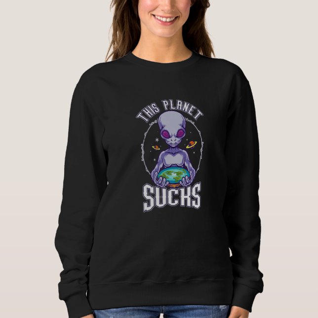 Alien Galaxy Ufo fan Sifi style streetwear top     T Shirt (Framsida)