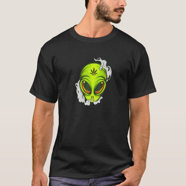 Alien Galaxy Ufo fläkt Sifi stil har toppen. Pr T Shirt (Framsida)