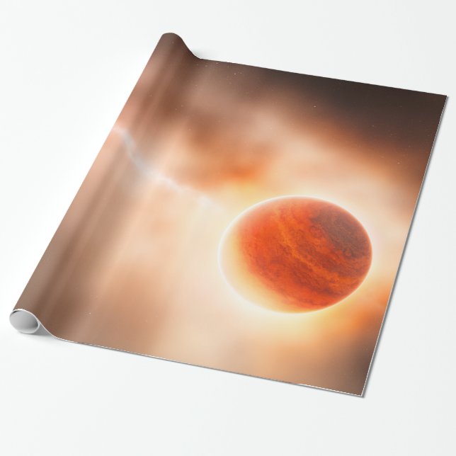 Alien Gas Giant Planet Space Art Presentpapper (Utrullad)