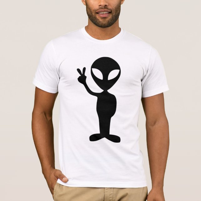 Alien, ge fredstecken, T-shirt (Framsida)