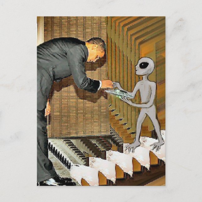 Alien Gift till Obama Vykort (Framsida)