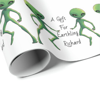 Alien Gift Wrap. Anpassa till mottagare namn Presentpapper