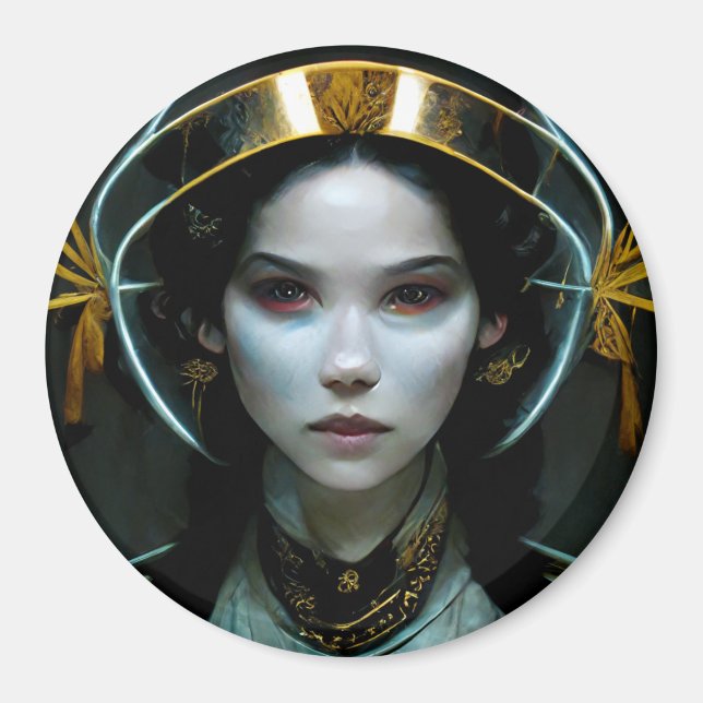 Alien Girl 2 Science fiction Magnet (Framsidan)