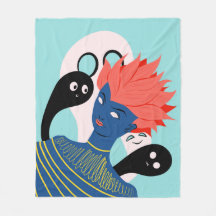 Alien Girl with Spooky Spöken Imaginary Friends