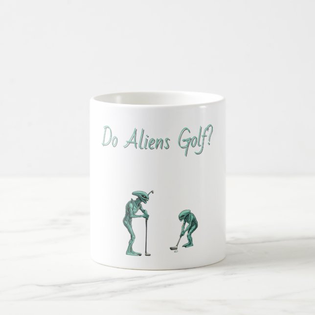 Alien Golf Mugg - redigerbar text (Center)