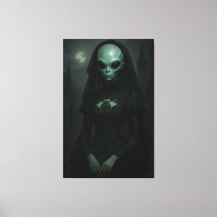 Alien Gothic Priestess Måne Canvastryck