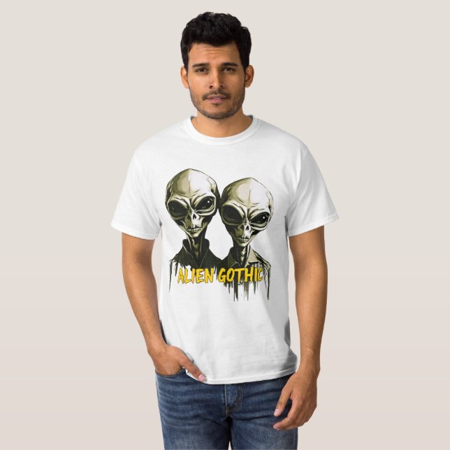 Alien Gothic T-Shirt - Retro Art omdefinierad (Hel framsida)
