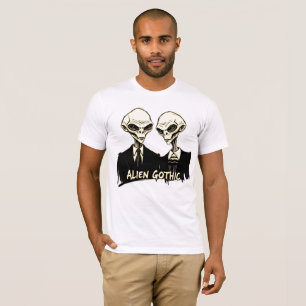 Alien gotiic: Retro Twist på en klassisk teckning T Shirt