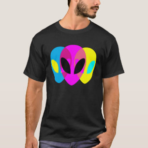 Alien Grå CMYK Tryptisk T Shirt
