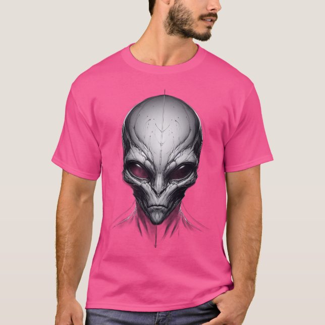 Alien - Grått Man 3 (transparent bakgrund) T Shirt (Framsida)