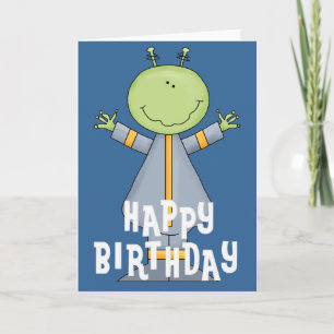 Alien Grattis på födelsedagen Barns hälsningskort Kort