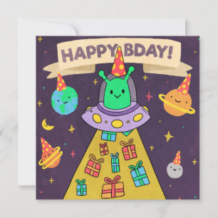 Alien Grattis på födelsedagen Julkort