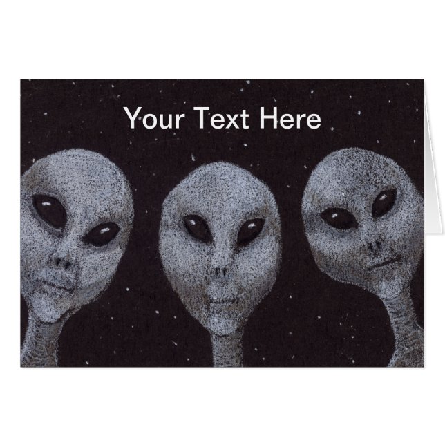 Alien Grays Hälsningskort (Framsidan Horizontal)