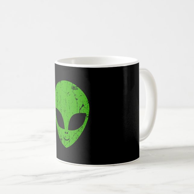 alien green head ufo science fiction extraterrestr kaffemugg (Framsida höger)