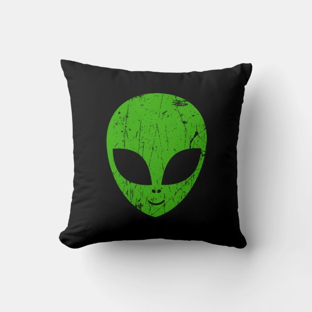 alien green head ufo science fiction extraterrestr kudde (Framsida)