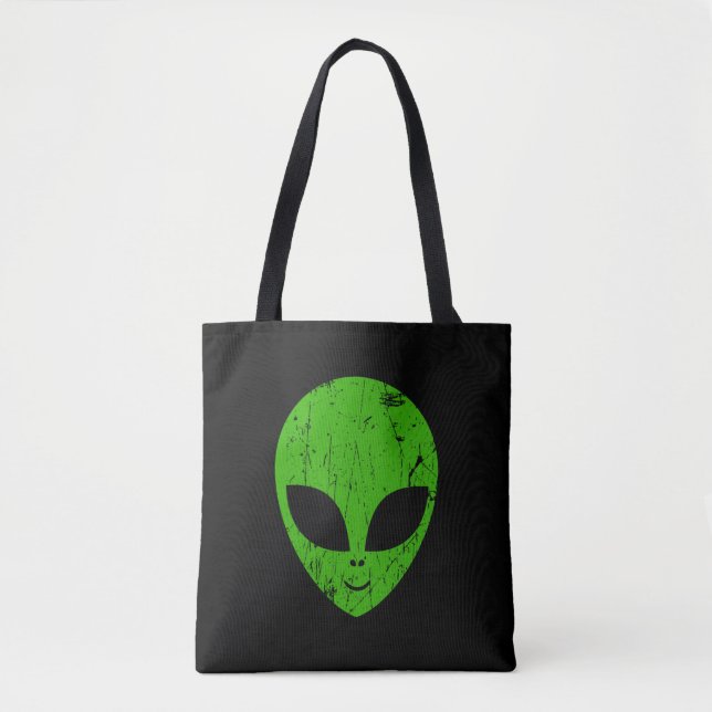 alien green head ufo science fiction extraterrestr tygkasse (Framsida)