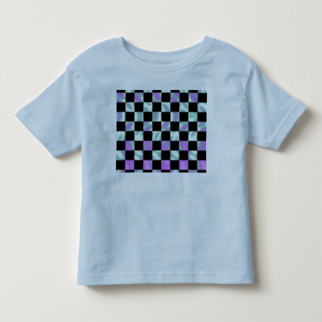 Alien grön rutig mönster för barnkläder tee shirt (Framsida)