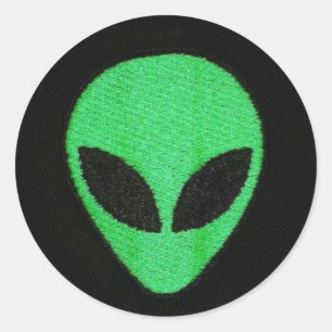 Alien-Grönt Ansikte-klistermärken Runt Klistermärke