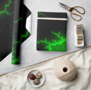 Alien Grönt Blixt-Strejkor i Pitch Black Presentpapper