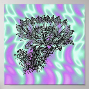 Alien Grönt, Cactus Poster