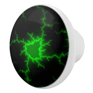 Alien Grönt Lightning-Strejkor i Pitch Black Knopp