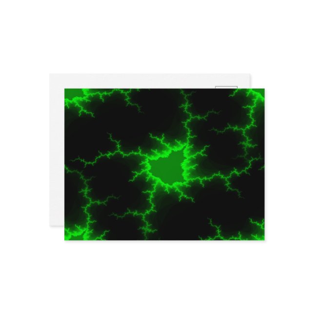 Alien Grönt Lightning-Strejkor i Pitch Black Vykort (Fram/Back In Situ)