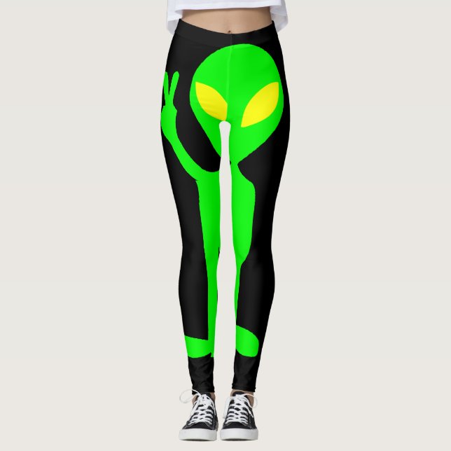 ALIEN GRÖNT MAN YOGA BYXOR LEGGINGS (Framsida)