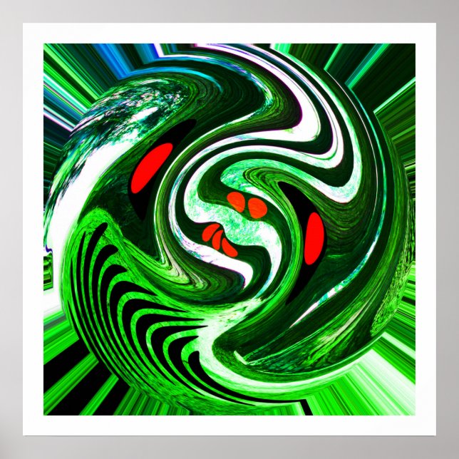 Alien grönt planet art poster (Framsidan)