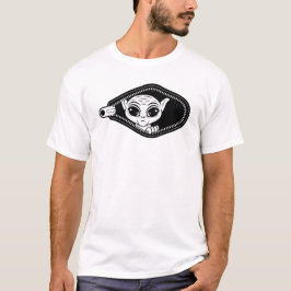 Alien guckt aus Reissverschluss T Shirt