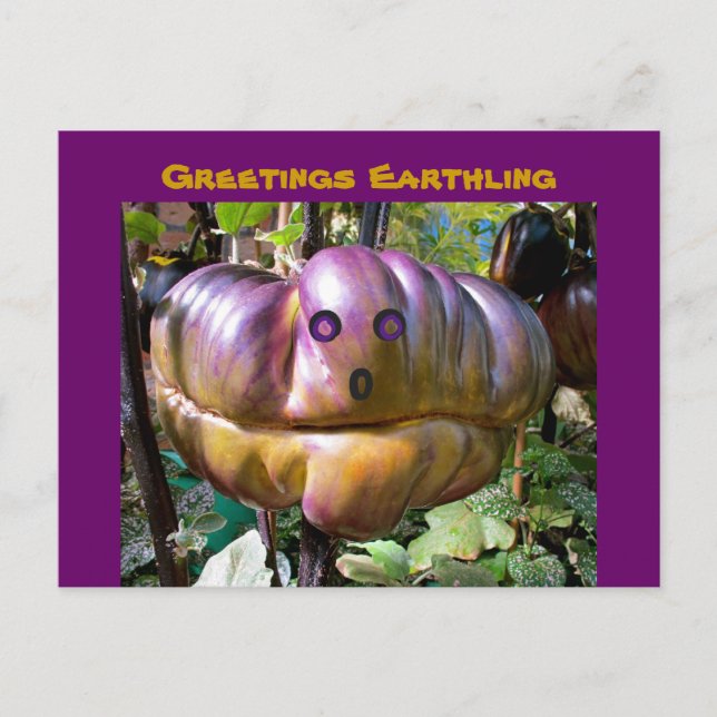 Alien Hälsning Earthling Food Postcard Vykort (Framsida)
