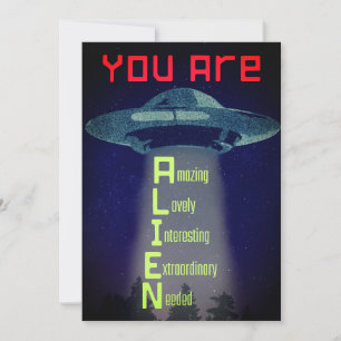 Alien Hälsning Julkort