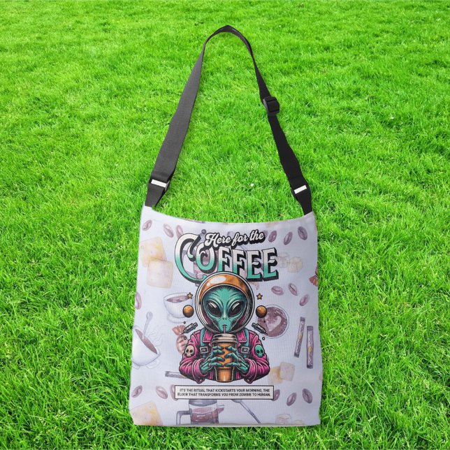 Alien här för kaffet axelväska (Skapare uppladdad)