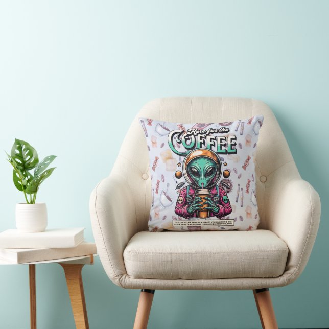 Alien här för kaffet Dekorativ kudde (Stol)