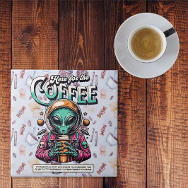 Alien här för kaffet kakelplatta