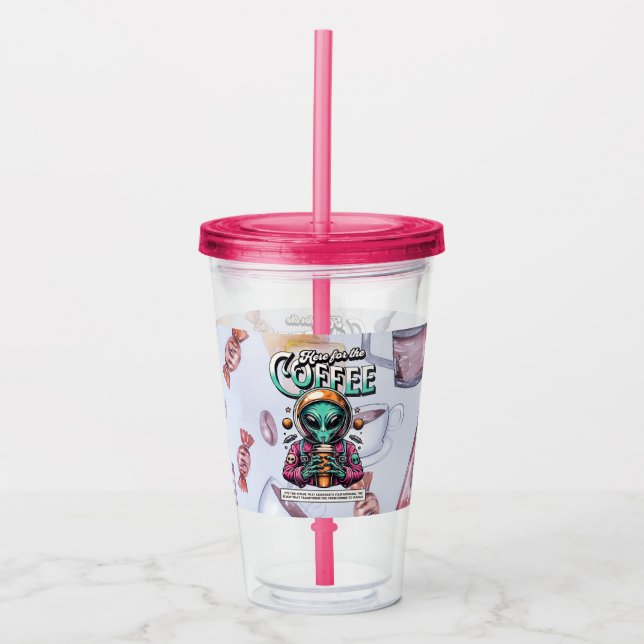 Alien här för kaffet take away mugg (Framsida)