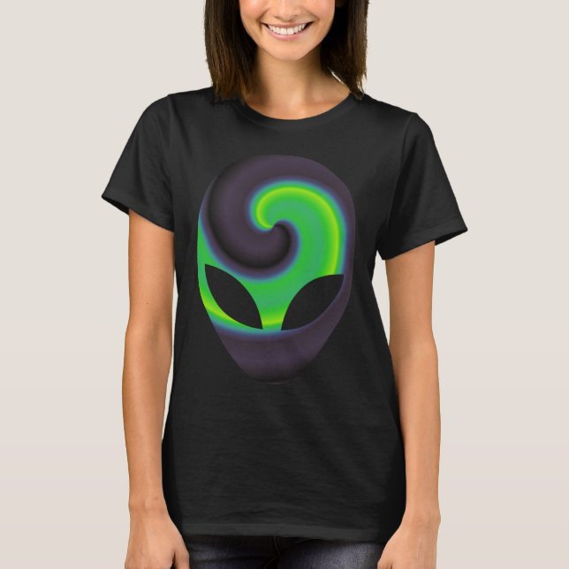 Alien Head Alien Festival Rave T Shirt (Framsida)