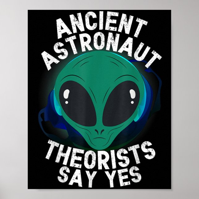 Alien Head Ancient Astronaut Theorists säger Ja Al Poster (Framsidan)