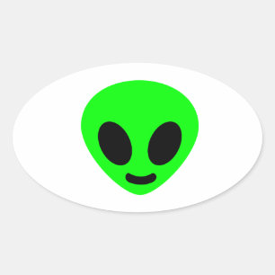 Alien head ansikte ovalt klistermärke