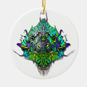 Alien Head - Aqua Julgransprydnad Keramik