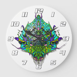 Alien Head - Aqua med Nummer Stor Klocka
