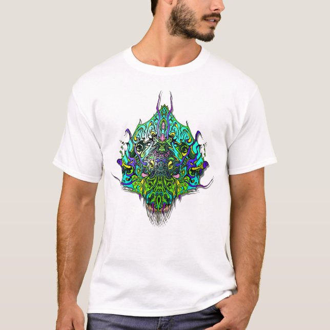 Alien Head - Aqua T Shirt (Framsida)